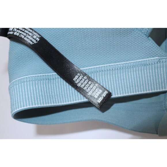 Victoria Sport Sports Bra 32 D Blue Green Zipper Front Workout Yoga Athletic - Picture 10 of 13